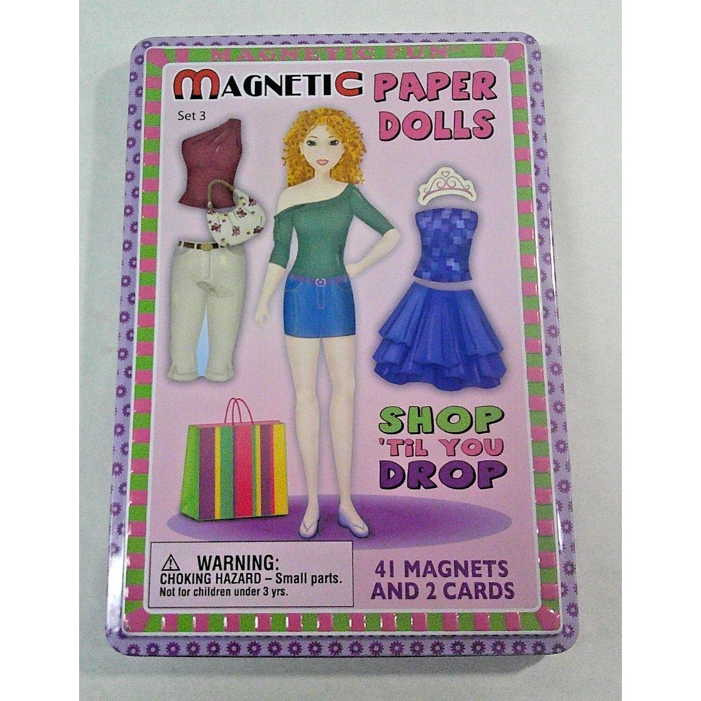 Magnetic Paper Dolls Shop 'Til You Drop In Metal Case